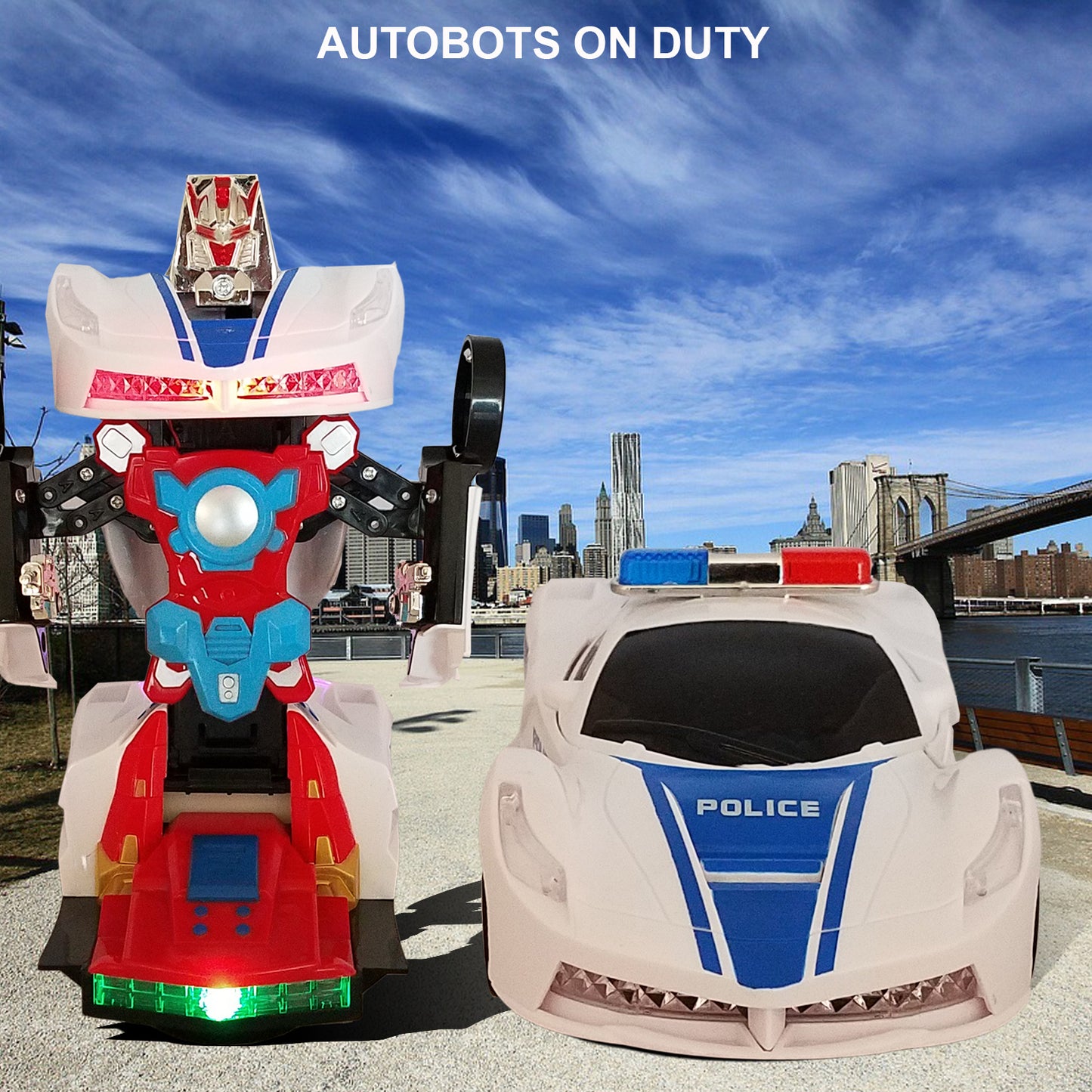 ANJ Kids Battery Operated Bump n' Go Transformer Car